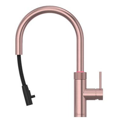 Quooker BE Flex Round Robinet d'eau bouillante - bec pivotant & extractible - réservoir Combi+ - Eau chaude / bouillante - cuivre rosé