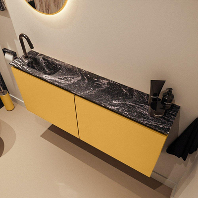 MONDIAZ TURE-DLUX 120cm toiletmeubel Ocher. EDEN wastafel Lava positie links. Met 1 kraangat.