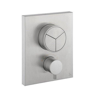 Crosswater Crossbox mitigeur de douche - thermostatique - adapté pour 3 fonctions - push - inox brossé