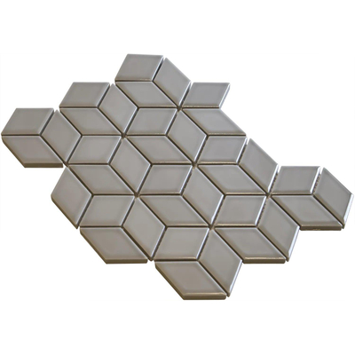La Mosaic Factory Paris carreau mosaïque - 26,6x30,5cm - carrelage mural - Porcelaine Gris Clair Brillant