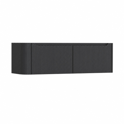 H&R Badmeubelen Juice Wastafelonderkast - 140x45x40cm - linkerhoek afgerond - 3D-front - 2 lades - geïntegreerde greep - antraciet mat