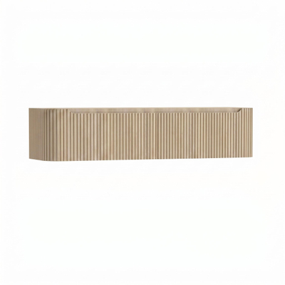 H&R Badmeubelen Juice Wastafelonderkast - 180x45x40cm - afgeronde hoeken - 3D-front - 2 lades - geïntegreerde greep - french oak