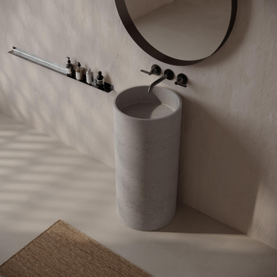 Ideavit Convo Lavabo autoportant - 40x40x85 - béton - anti-rayures - gris clair