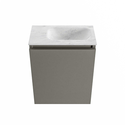 MONDIAZ TURE-DLUX 40cm toiletmeubel Smoke. EDEN wastafel Opalo positie rechts. Zonder kraangat.