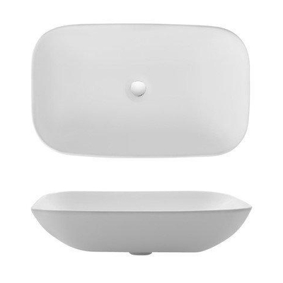 Crosswater Serene Wastafel - 58x35x15cm - zonder kraangat - zonder overloop - glans wit