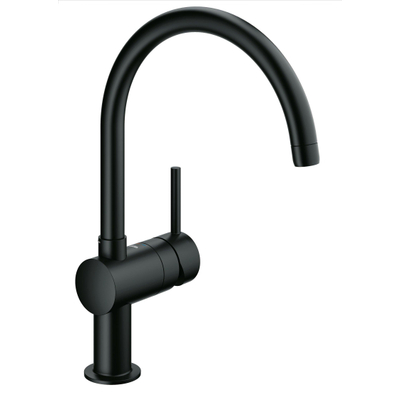 Grohe Minta Keukenkraan - hoog - draaibare ronde uitloop - matte black (mat zwart)