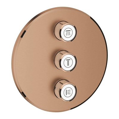 Grohe Grohtherm SmartControl Afbouwdeel - voor inbouwkraan - volumeregeling (stopkraan) - 3 functies - rond - brushed warm sunset (koper)