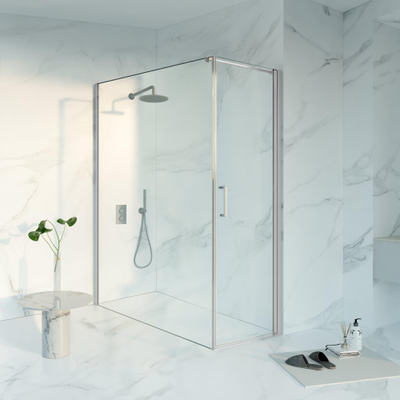 Fortifura Galeria Douchecabine - 60x180x200 - Profiel veiligheidsglas - antikalk - PVD - geborsteld RVS