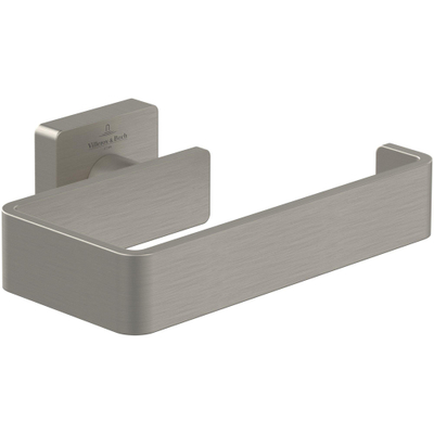 Villeroy & Boch Elements - Striking Toiletrolhouder zonder deksel - 135 x 93 x 45 mm - Matt Brushed Nickel (RVS)