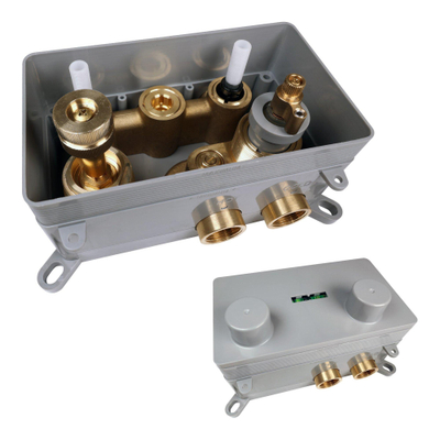 BRAUER Stripe Thermostatische Inbouw Regendouche - drukknoppen - SET 34 - 25cm douchekop - rechte muurarm - 3-standen handdouche - doucheslang - geïntegreerde glijstang - chroom
