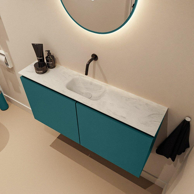MONDIAZ TURE-DLUX 100cm toiletmeubel Smag. EDEN wastafel Opalo positie midden. Zonder kraangat.