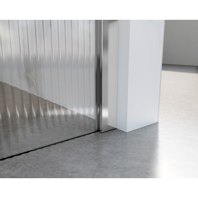 Fortifura Galeria Douche à l'italienne - 100x200cm - verre nervuré - Chrome