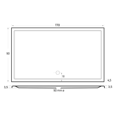 Xenz Mariana Receveur de douche - 170x90x7 - Acrylique - blanc