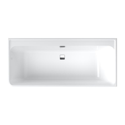Villeroy & Boch Collaro baignoire d''angle semi-indépendante - 180x80cm - rectangulaire angle droit trop-plein chrome Acrylique Blanc Brillant