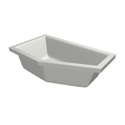 Xenz Society Baignoire d'angle - 160x90x53 - bonde au milieu - Gauche - acrylique - blanc mat
