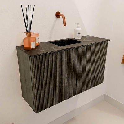 Mondiaz JOYA-DLUX 70cm toiletmeubel - kleur Shadow - Wastafel FAYE positie Midden Zonder kraangat kleur Lava.