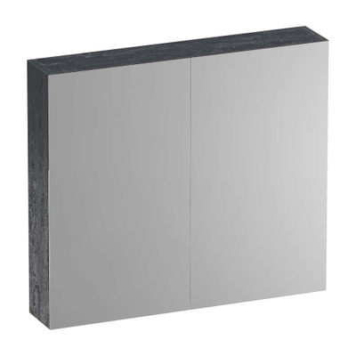 BRAUER Plain Spiegelkast - 80x70x15cm - 2 links/rechtsdraaiende spiegeldeuren - MFC - Metal