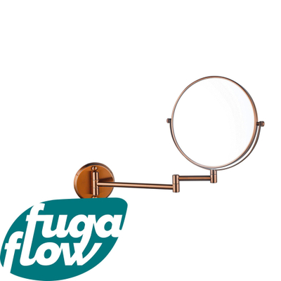 FugaFlow make-up spiegel - 20cm - rond - PVD - geborsteld koper -