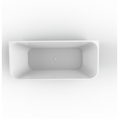 ZEZA Grand half vrijstaand bad - 180x80x58cm - met afvoer - acryl - glans wit