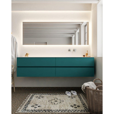 Mondiaz VICA ensemble de meuble de salle de bain - 200cm - meuble sous-vasque smag - 4 tiroirs - lavabo moon droite - sans trou de robinet XL version 60cm haut