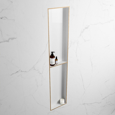 MONDIAZ EASY Nis - 89.5x29.5cm - geschikt voor in- of opbouw - 2 vakken - kleur Oro | Talc