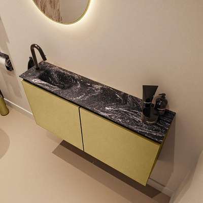 MONDIAZ TURE-DLUX Meuble WC 100 cm Oro. EDEN lavabo Lava position gauche. Avec 1 trou de robinet.