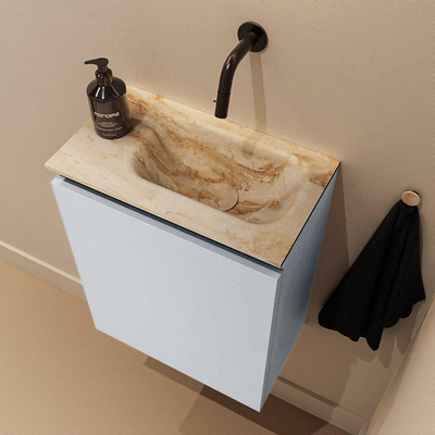 MONDIAZ TURE-DLUX 40cm toiletmeubel Clay. EDEN wastafel Frappe positie rechts. Zonder kraangat.