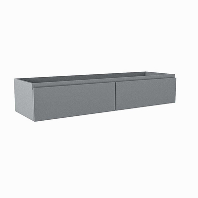 Mondiaz FOGE wastafelonderkast - 130x41x25cm - 2 lades - uitsparing links en rechts - softclose - Plata
