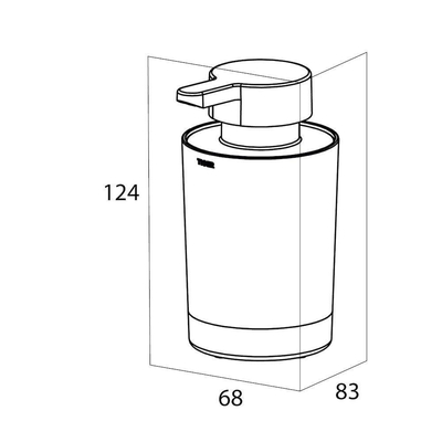 Tiger Tune Distributeur de savon indépendant acier inoxydable brossé / Noir 6,8x12,4x8,3cm