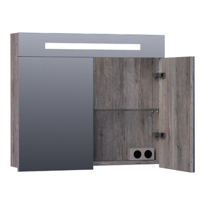 BRAUER Promise spiegelkast – 80x70x15 cm – directe LED – Driftwood