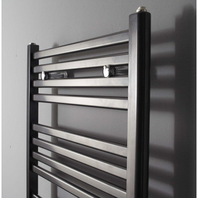 Instamat Calda radiateur sèche-serviettes 148x45cm 676watt metallic anthracite TWEEDEKANS