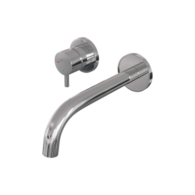 BRAUER Chrome Edition Wastafelmengkraan inbouw - gebogen uitloop rechts - hendel kort smal - inclusief inbouwdeel - model B2 chroom