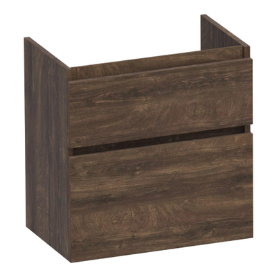 BRAUER Delight wastafelonderkast ondiep - 60x39x60cm - 2 softclose lades - greeploos - 1 sifon uitsparing - Grove