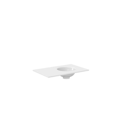 Crosswater Infinity Lavabo encastré - 70cm - vasque à droite - blanc polaire