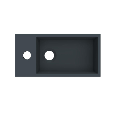 Arcqua Flair lave-mains - 36x18x9cm - marbre de synthèse - 1 trou de robinet - à gauche - anthracite mat