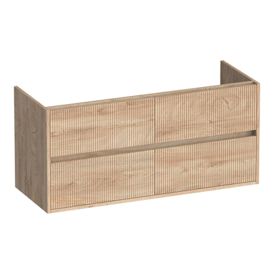 BRAUER Adore Wavy wastafelonderkast 120 4 softclose lades - greeploos - 2 sifon uitsparingen - Forest Wheat