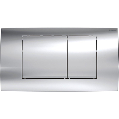Geberit Twinline plaque de déclenchement, commande frontale de chasse à 2 touches pour WC 34x18,5cm chrome brillant