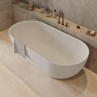 Ideavit Solidera Baignoire autoportante - 170x80x55cm - Solid surface - Ovale - Blanc mat
