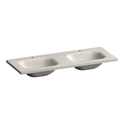 BRAUER Dune Medium Wastafel - 120cm - 2 wasbakken - 2 kraangaten - sintered stone - Ivory Travertin