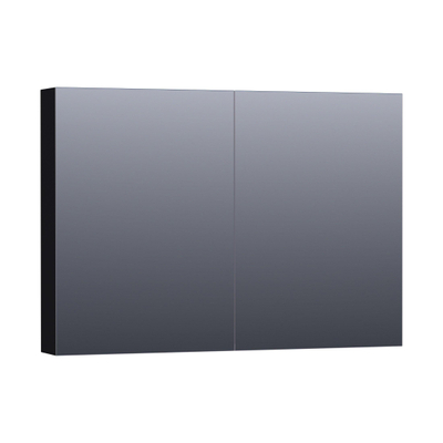 BRAUER Dual Spiegelkast - 100x70x15cm - 2 links- rechtsdraaiende spiegeldeur - MDF - mat zwart