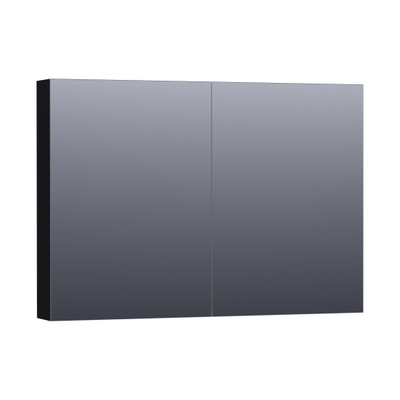 BRAUER Impress Deluxe armoire de toilette – 100 x 70 x 15 cm – Éclairage LED – Noir mat