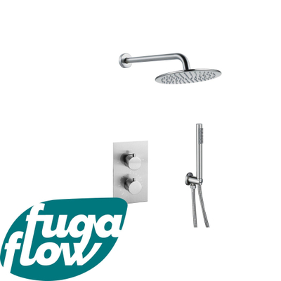 FugaFlow Eccelente Sobrado Badkamer inbouw regendoucheset met thermostaat hoofddouche staaf handdouche geborsteld rvs PVD