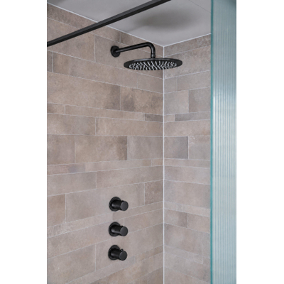 Crosswater MPRO ensemble de douche pluie encastré – douche de tête Ø 20 cm – douchette bâton – 3 leviers – noir mat