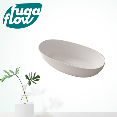 FugaFlow Eccelente Anta Vrijstaand Bad - 170x75cm - solid surface - mat wit