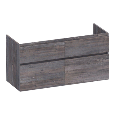 BRAUER Delight wastafelonderkast - 120x46x60cm - 4 softclose lades - greeploos - 2 sifon uitsparingen - Driftwood