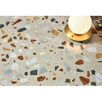 Stn ceramica carreau de sol et de mur 59.5x59.5cm 9.5mm rectifié terrazzo beige