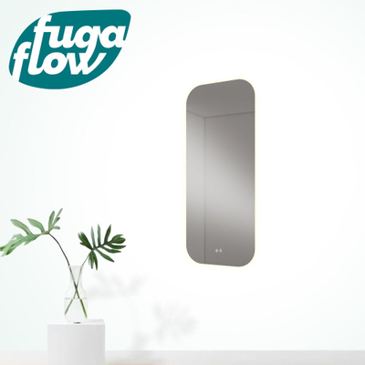 FugaFlow Eccelente Arredo miroir - 120x50x2cm - chauffage et éclairage - arrondi