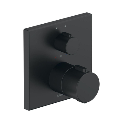 Duravit Thermostatarmaturen Afbouwdeel - mitigeur thermostatique encastré bain/douche - thermostatique - 2 sorties - 15x15cm - noir mat