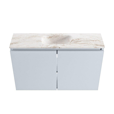 MONDIAZ TURE-DLUX 80cm toiletmeubel Clay. EDEN wastafel Frappe positie midden. Met 1 kraangat.