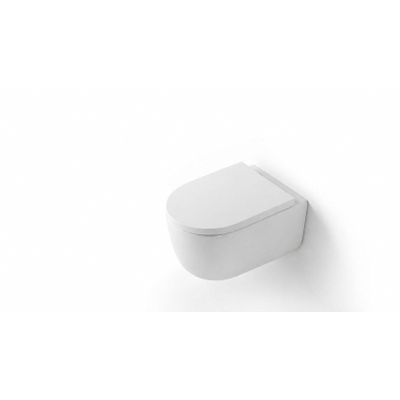 QeramiQ Dely Swirl WC suspendu - 36.5x53cm - à fond creux - sans bride - abattant softclose - blanc brillant